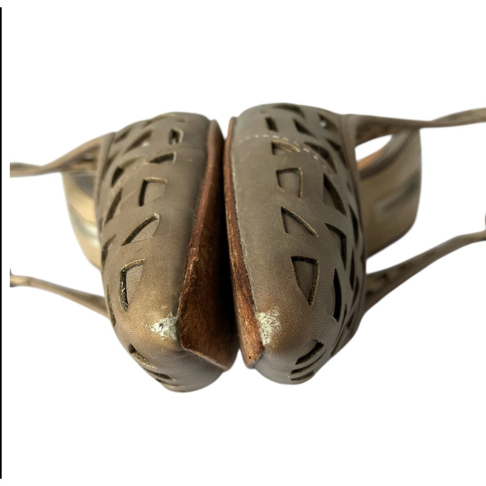Diane VonFurstenberg Slingback Pointed‎ Toe Cutout Heels Size 9.5M Tan Leather - Picture 12 of 13